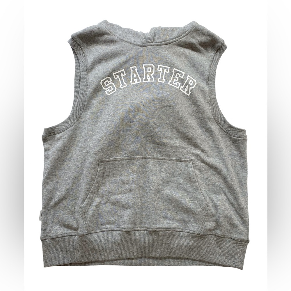 NWT Starter Sleeveless Heather Gray Hoodie Sweatshirt XL Pullover